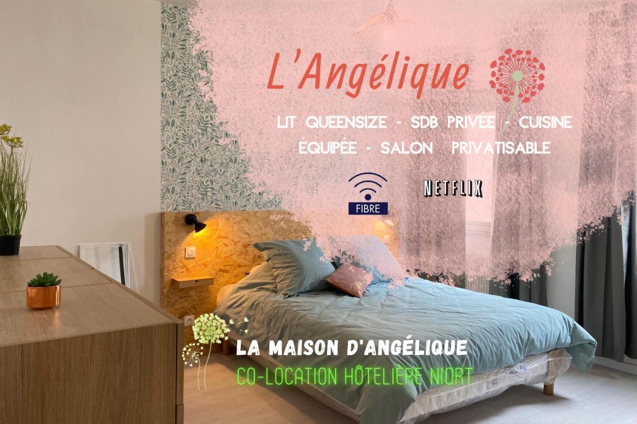 La Maison D'Angelique - Colocation Hoteliere A 150M Gare Tgv- Grande Cuisine Equipee & Salon - Fibre - Netflix Ньор Экстерьер фото