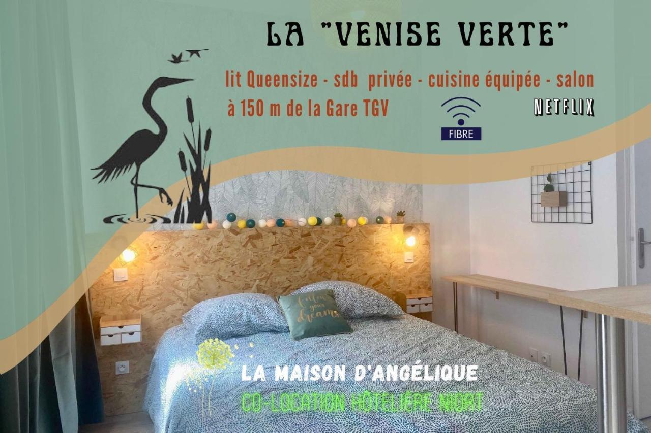 La Maison D'Angelique - Colocation Hoteliere A 150M Gare Tgv- Grande Cuisine Equipee & Salon - Fibre - Netflix Ньор Номер фото