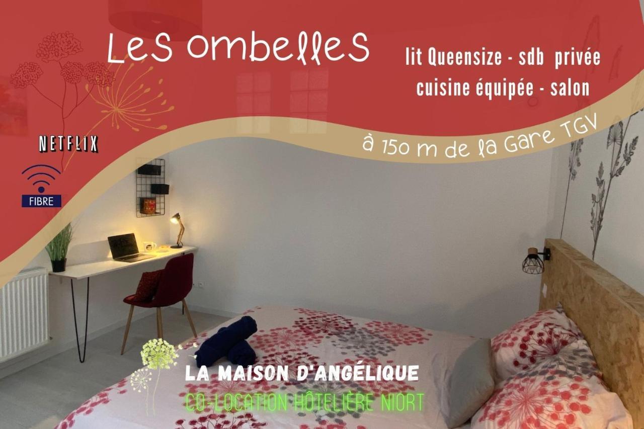 La Maison D'Angelique - Colocation Hoteliere A 150M Gare Tgv- Grande Cuisine Equipee & Salon - Fibre - Netflix Ньор Номер фото